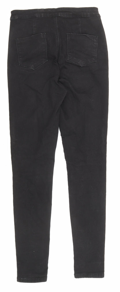 Dorothy Perkins Womens Black Cotton Skinny Jeans Size 12 Regular Zip
