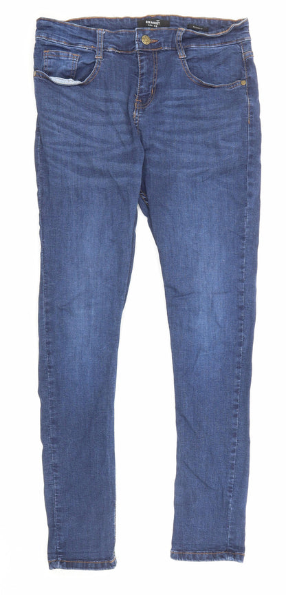 Breakout Womens Blue Cotton Skinny Jeans Size 32 in Regular Zip