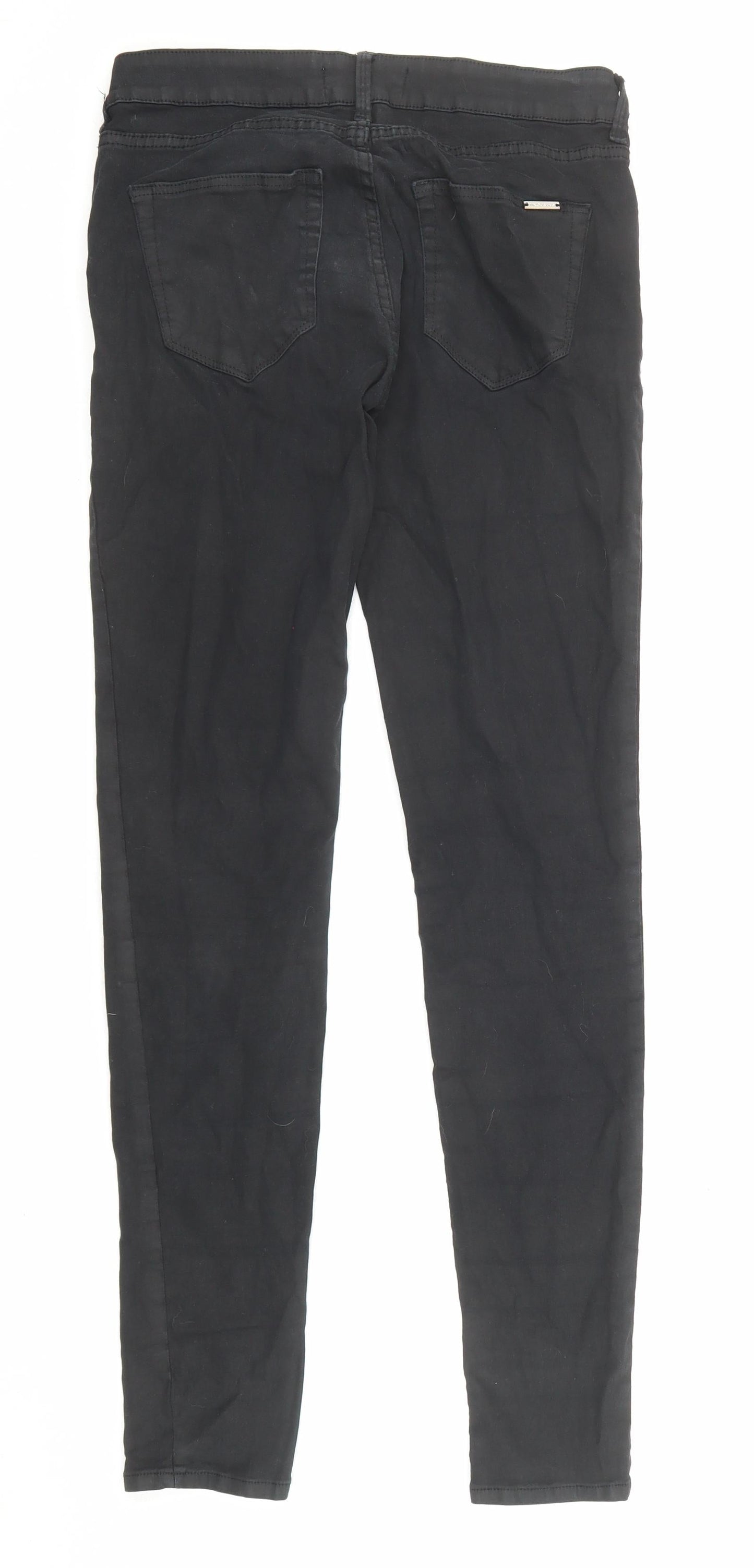 Mango Womens Black Cotton Skinny Jeans Size 10 Regular Zip