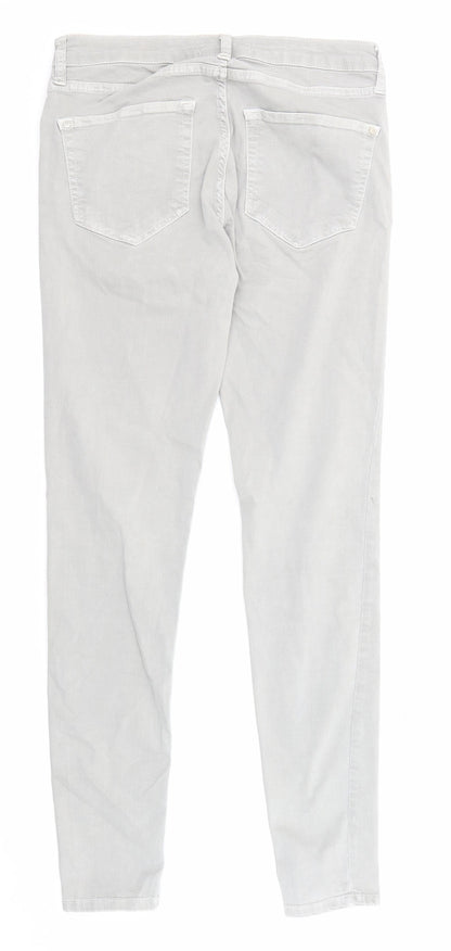 Mango Womens Grey Cotton Skinny Jeans Size 10 Regular Zip