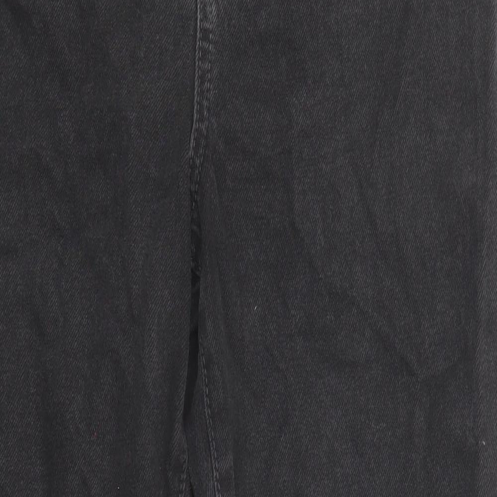 Boohoo Womens Black Cotton Straight Jeans Size 10 Regular Zip