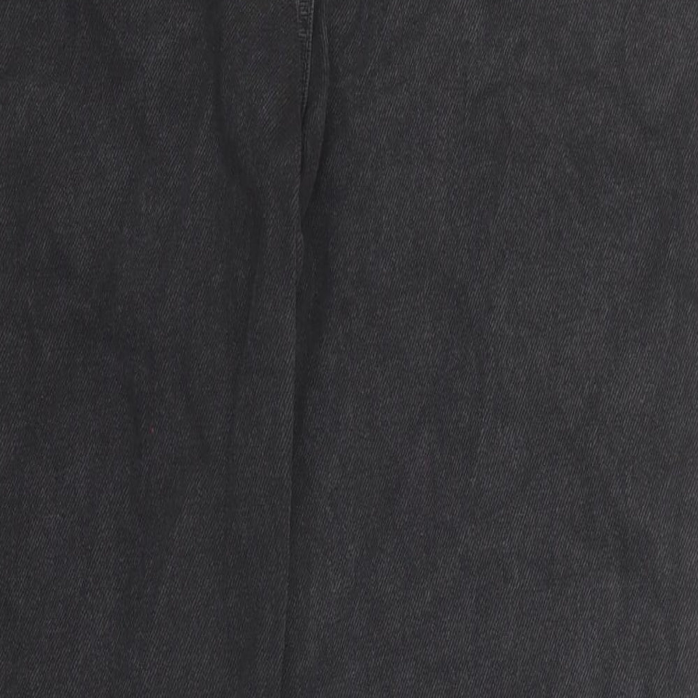 Boohoo Womens Black Cotton Straight Jeans Size 10 Regular Zip