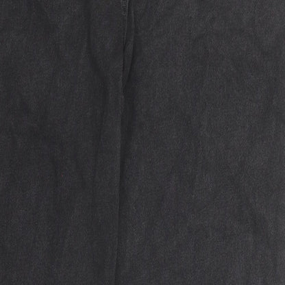 Boohoo Womens Black Cotton Straight Jeans Size 10 Regular Zip