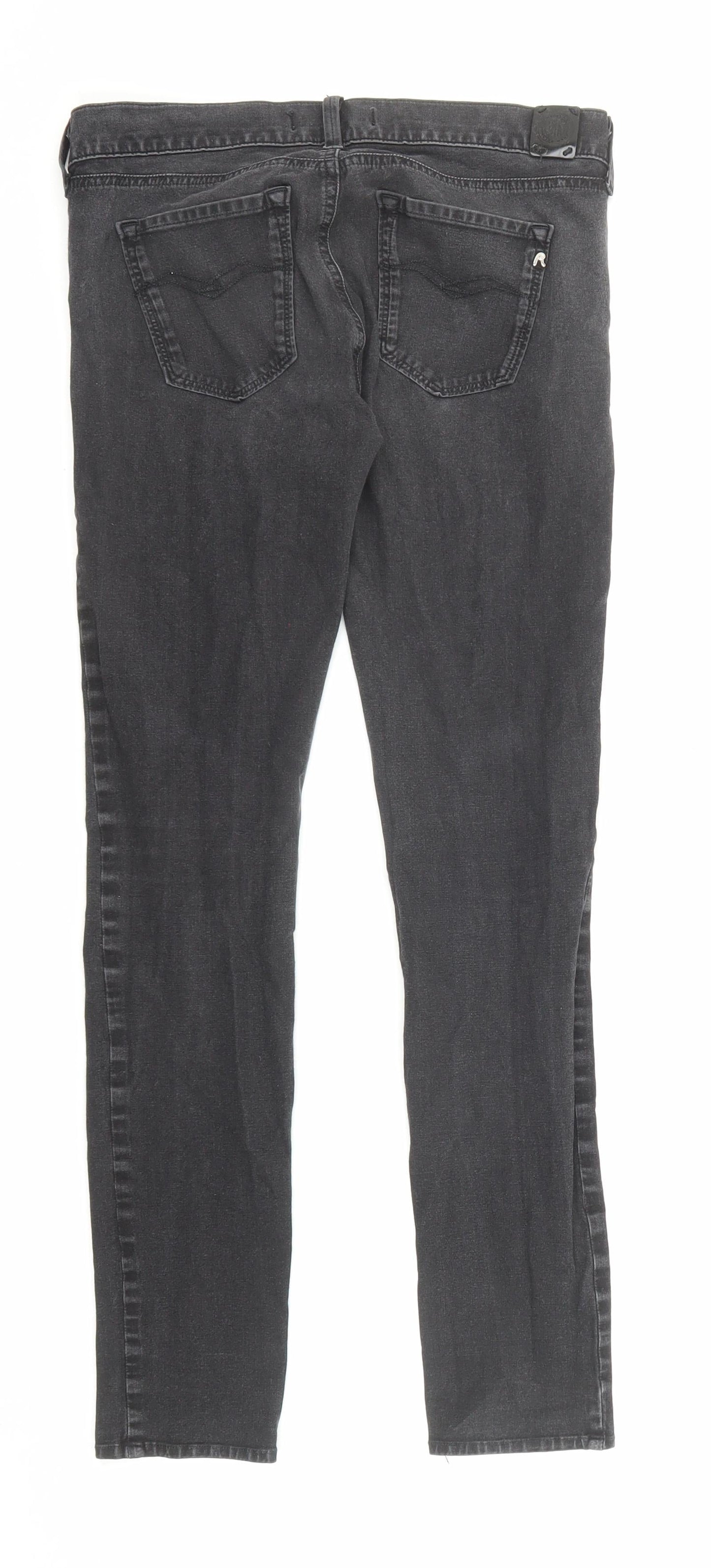 Replay Womens Black Cotton Skinny Jeans Size 28 in L32 in Regular Zip