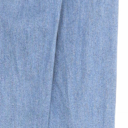 Topshop Womens Blue Cotton Skinny Jeans Size 30 in Regular Zip