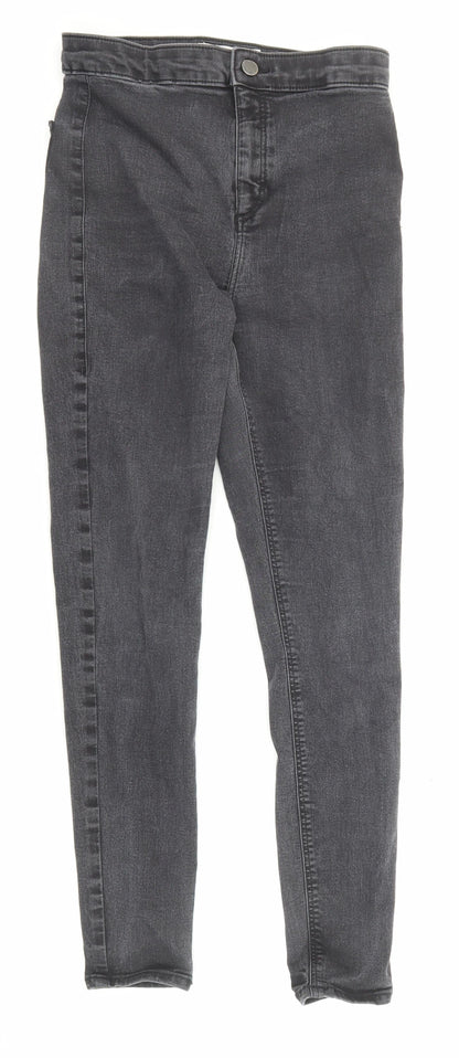 Topshop Womens Grey Cotton Skinny Jeans Size 25 in Regular Zip