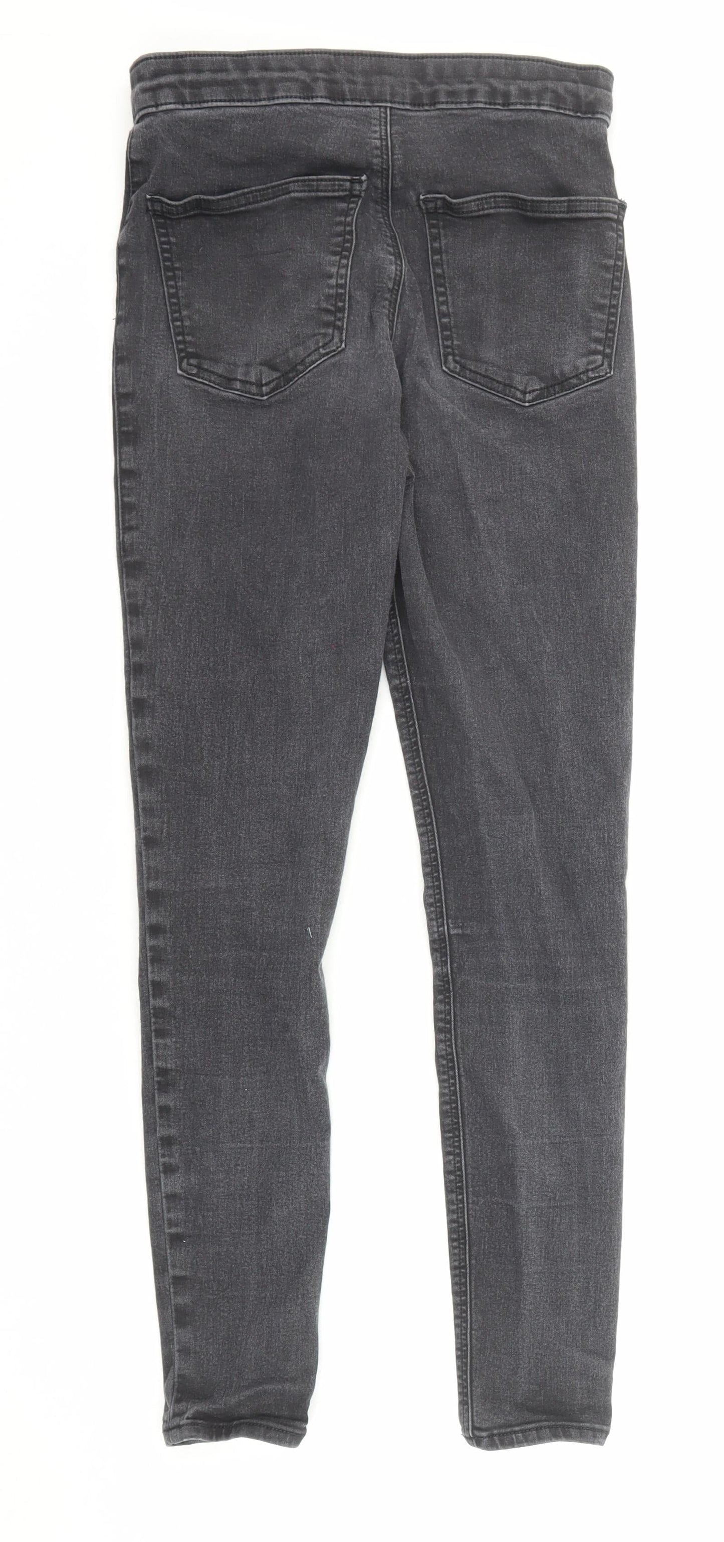 Topshop Womens Grey Cotton Skinny Jeans Size 25 in Regular Zip