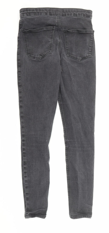 Topshop Womens Grey Cotton Skinny Jeans Size 25 in Regular Zip