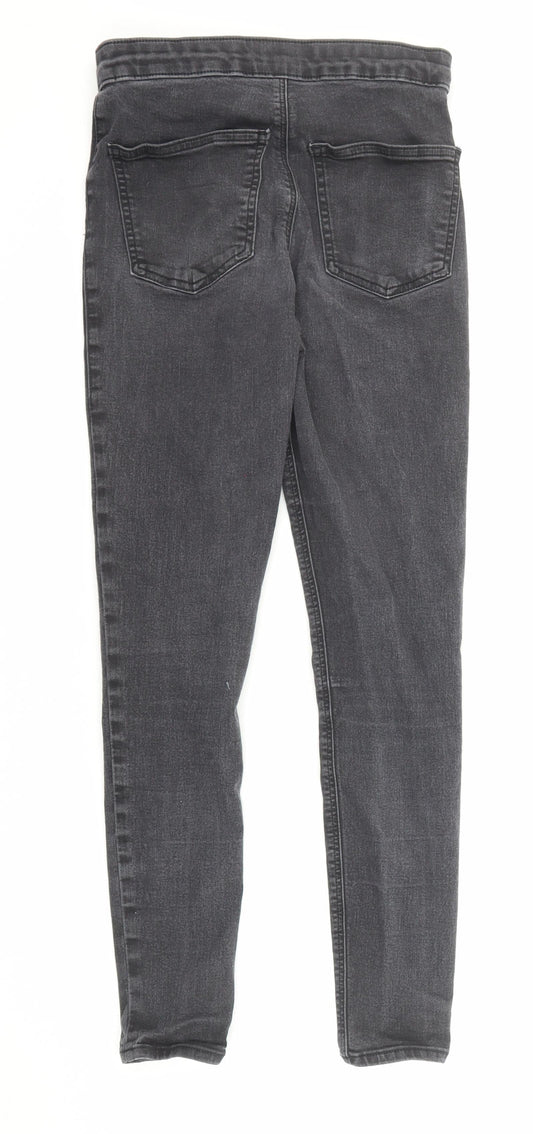 Topshop Womens Grey Cotton Skinny Jeans Size 25 in Regular Zip