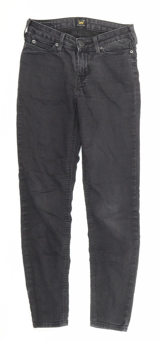 Lee Womens Black Cotton Skinny Jeans Size 25 in Regular Zip