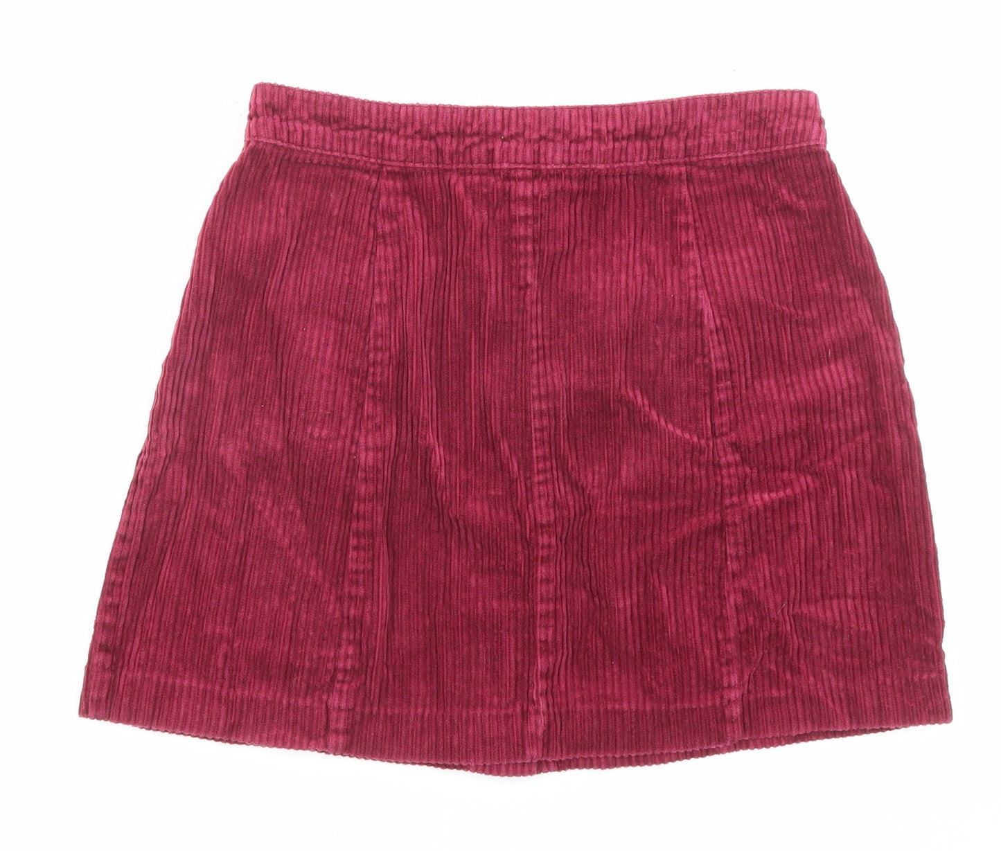 FOREVER 21 Womens Pink Cotton Mini Skirt Size M Button