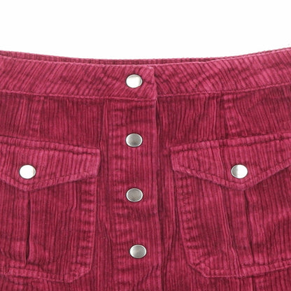 FOREVER 21 Womens Pink Cotton Mini Skirt Size M Button