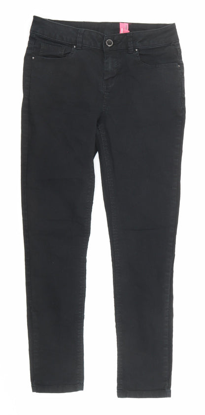 New Look Womens Black Cotton Skinny Jeans Size 10 Regular Zip