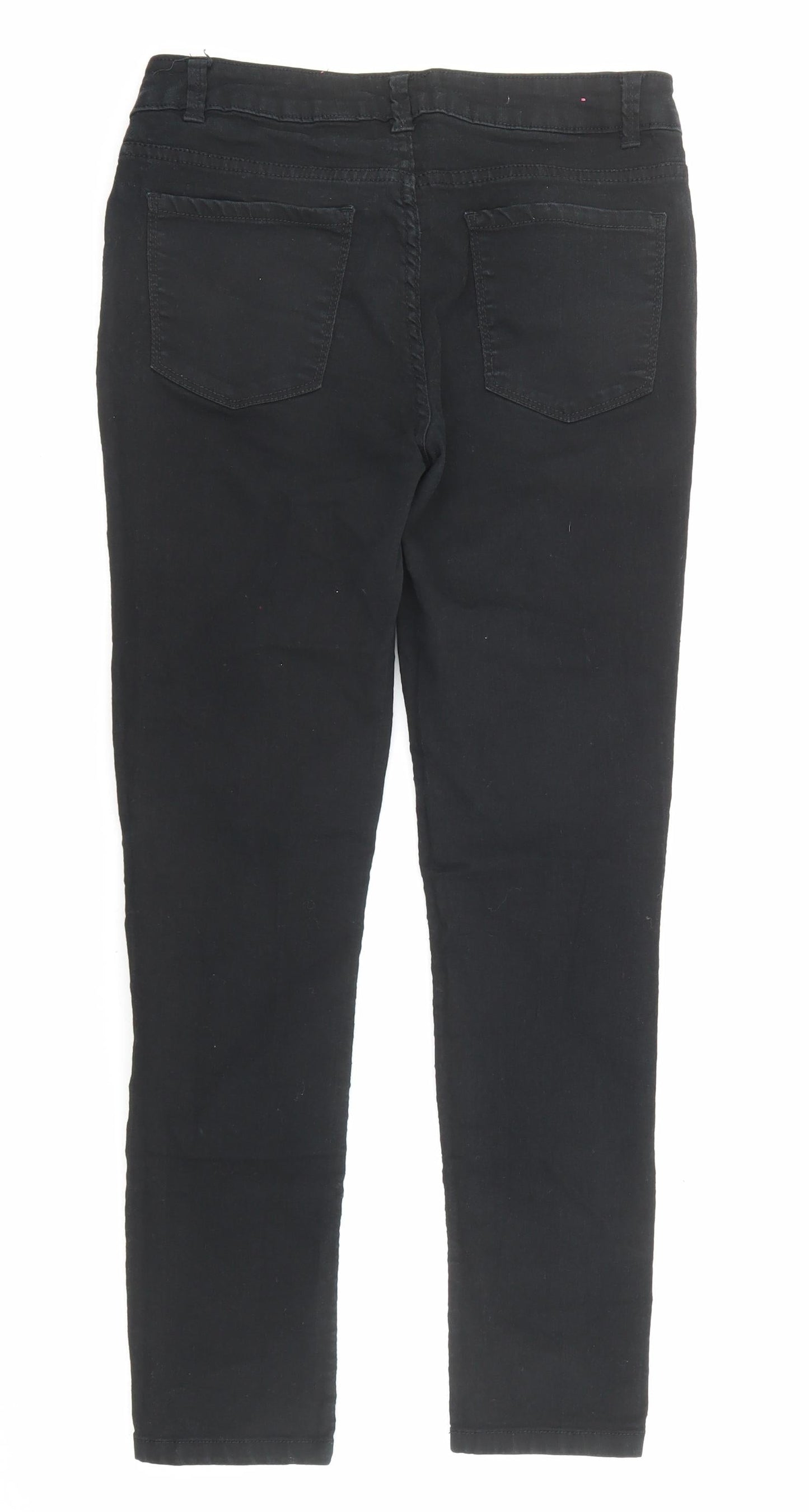 New Look Womens Black Cotton Skinny Jeans Size 10 Regular Zip