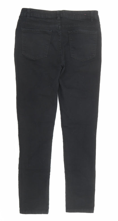 New Look Womens Black Cotton Skinny Jeans Size 10 Regular Zip