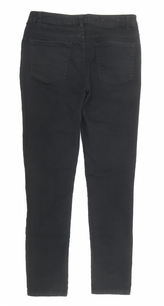 New Look Womens Black Cotton Skinny Jeans Size 10 Regular Zip