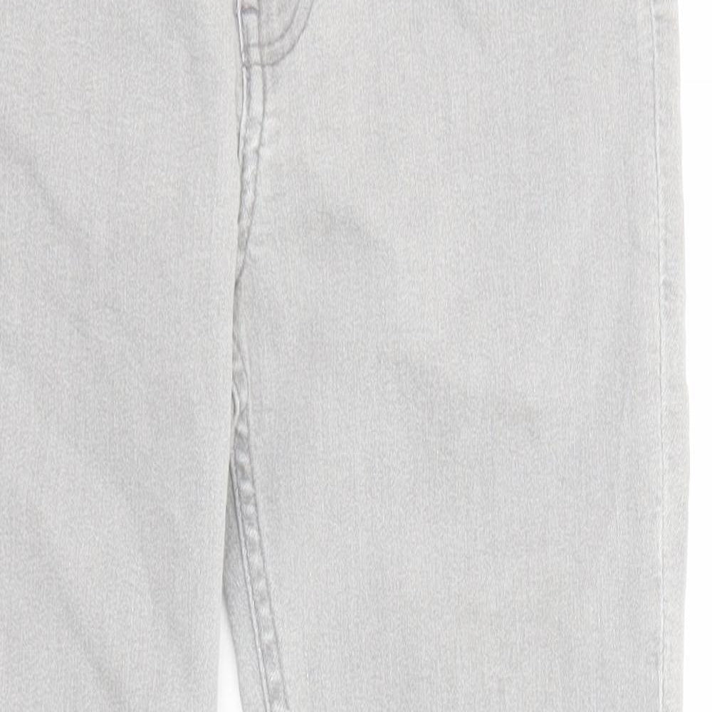 H&M Girls Grey Cotton Skinny Jeans Size 10-11 Years Regular Zip