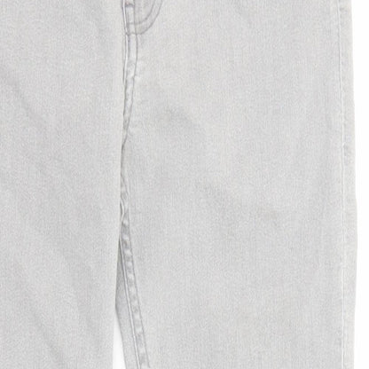 H&M Girls Grey Cotton Skinny Jeans Size 10-11 Years Regular Zip