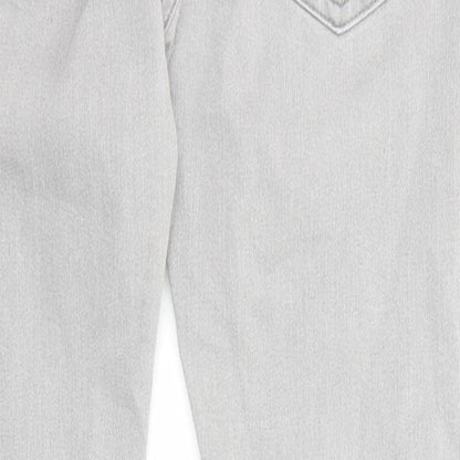 H&M Girls Grey Cotton Skinny Jeans Size 10-11 Years Regular Zip