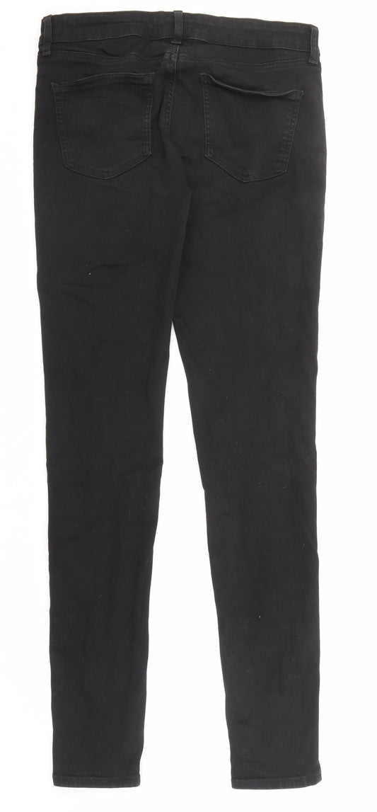 Uniqlo Womens Black Cotton Skinny Jeans Size 29 in L33 in Regular Zip