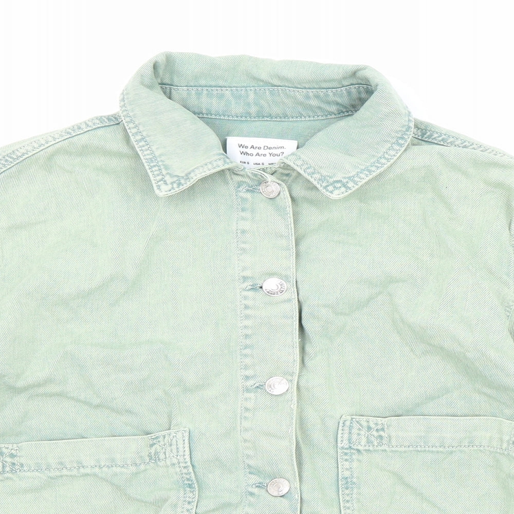 Pull&Bear Womens Green Jacket Size S Button