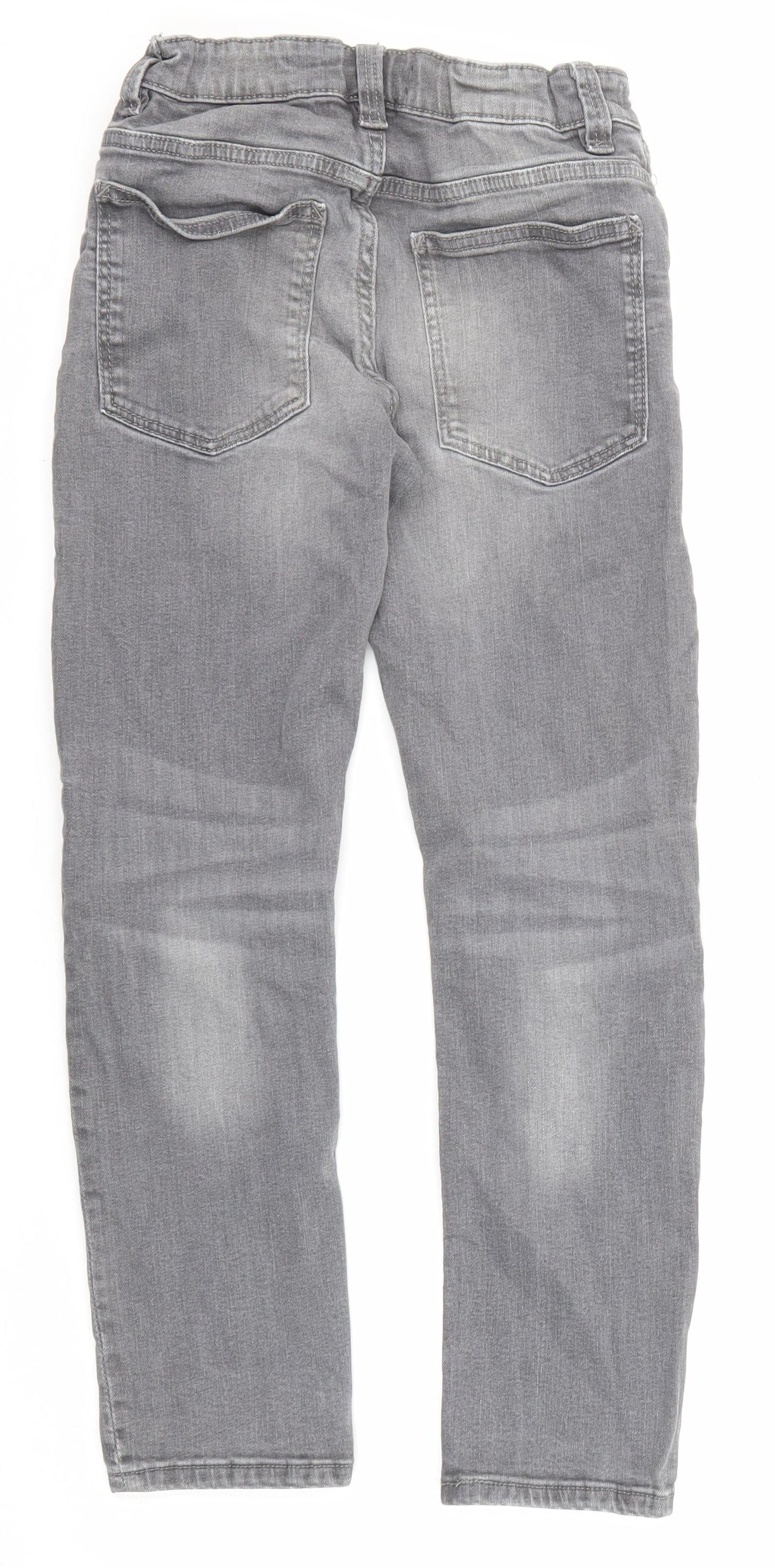 NEXT Boys Grey Cotton Straight Jeans Size 9 Months Regular Zip