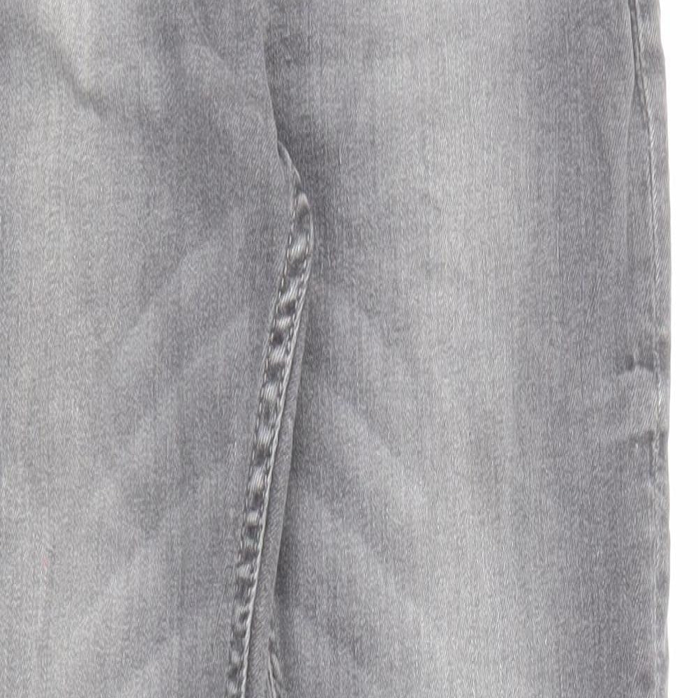 NEXT Boys Grey Cotton Straight Jeans Size 9 Months Regular Zip