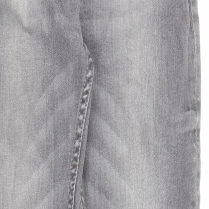 NEXT Boys Grey Cotton Straight Jeans Size 9 Months Regular Zip