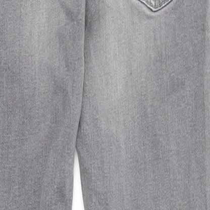 NEXT Boys Grey Cotton Straight Jeans Size 9 Months Regular Zip