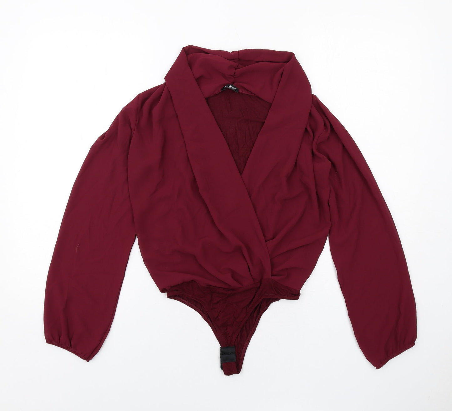 Boohoo Womens Purple Polyester Bodysuit One-Piece Size 10 Hook & Eye