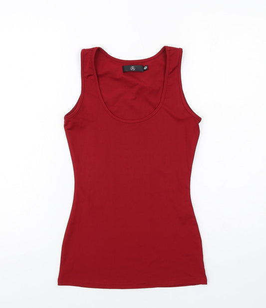 Womens UK Size 4 Missguided Red Basic Tank