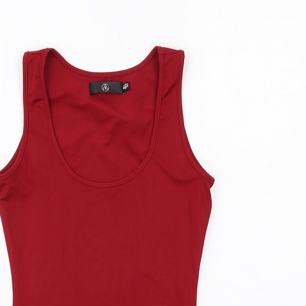 Womens UK Size 4 Missguided Red Basic Tank