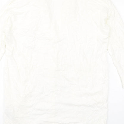 ASOS Womens Ivory Cotton Shirt Dress Size 4 Collared Pullover