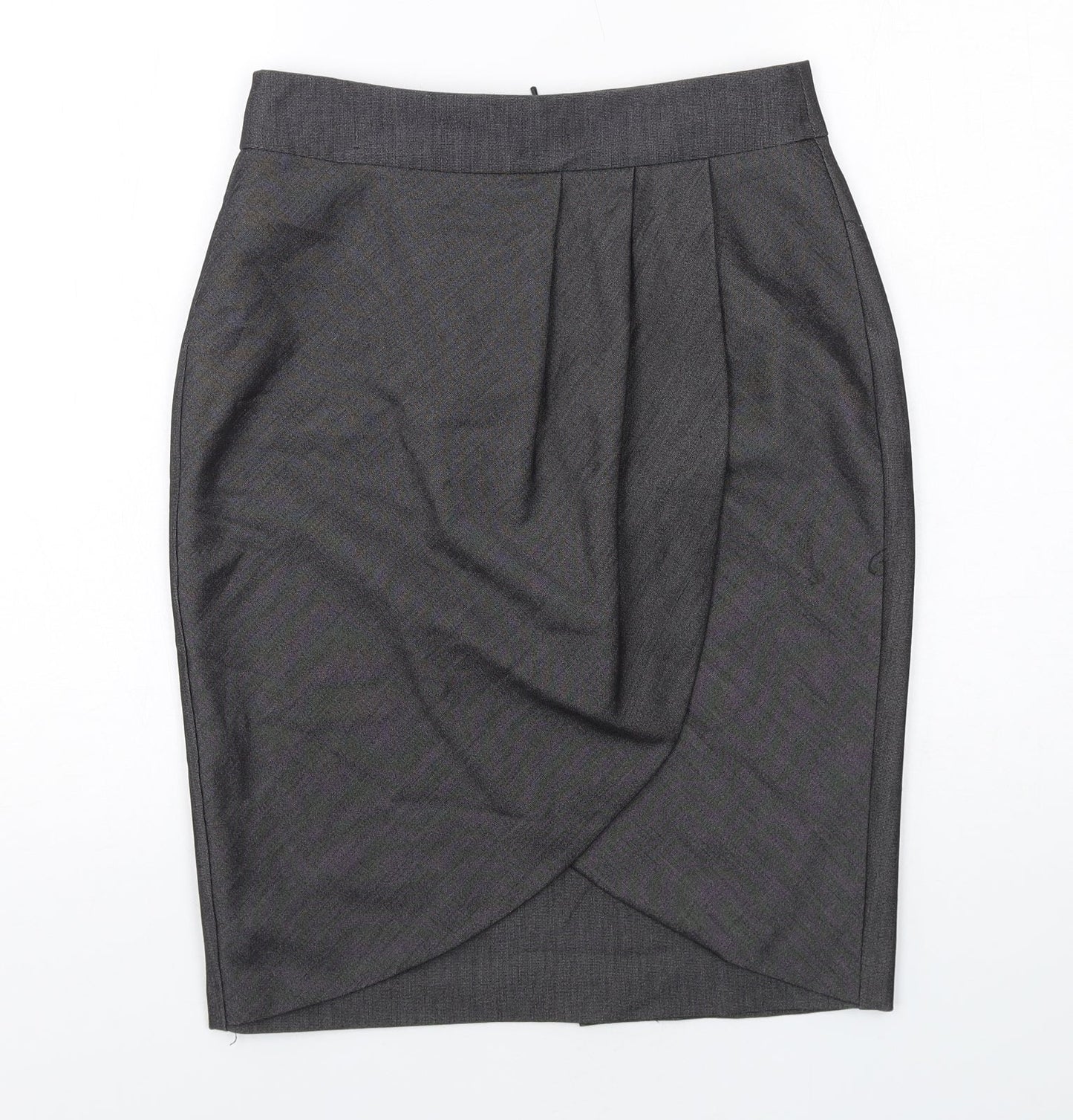 Limited Collection Womens Grey Polyester Straight & Pencil Skirt Size 10 Zip