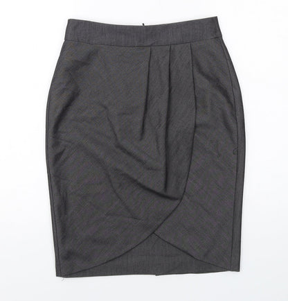 Limited Collection Womens Grey Polyester Straight & Pencil Skirt Size 10 Zip