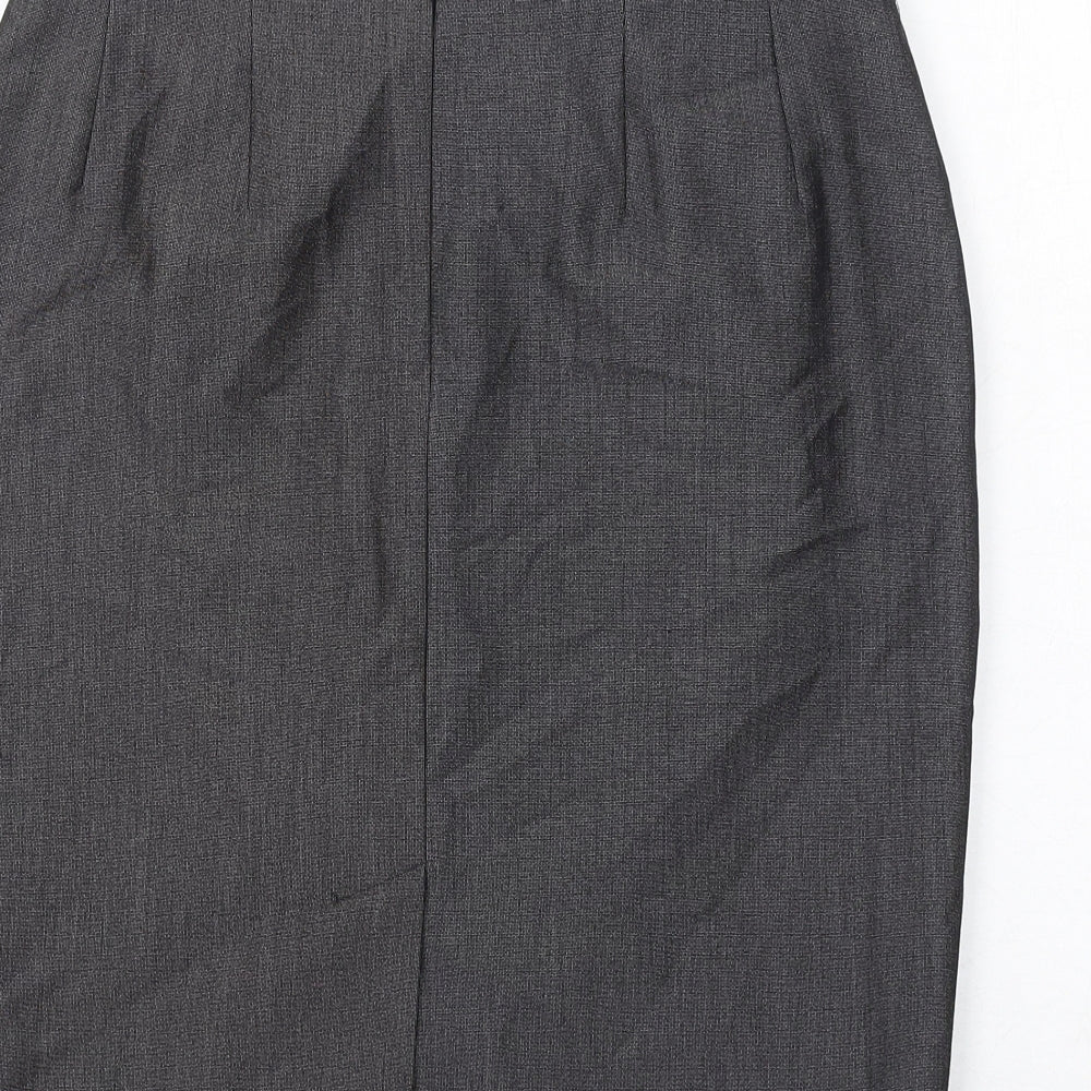 Limited Collection Womens Grey Polyester Straight & Pencil Skirt Size 10 Zip