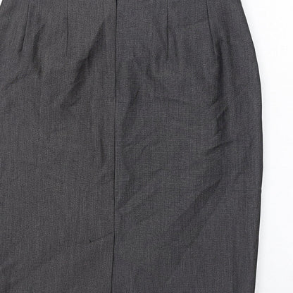 Limited Collection Womens Grey Polyester Straight & Pencil Skirt Size 10 Zip