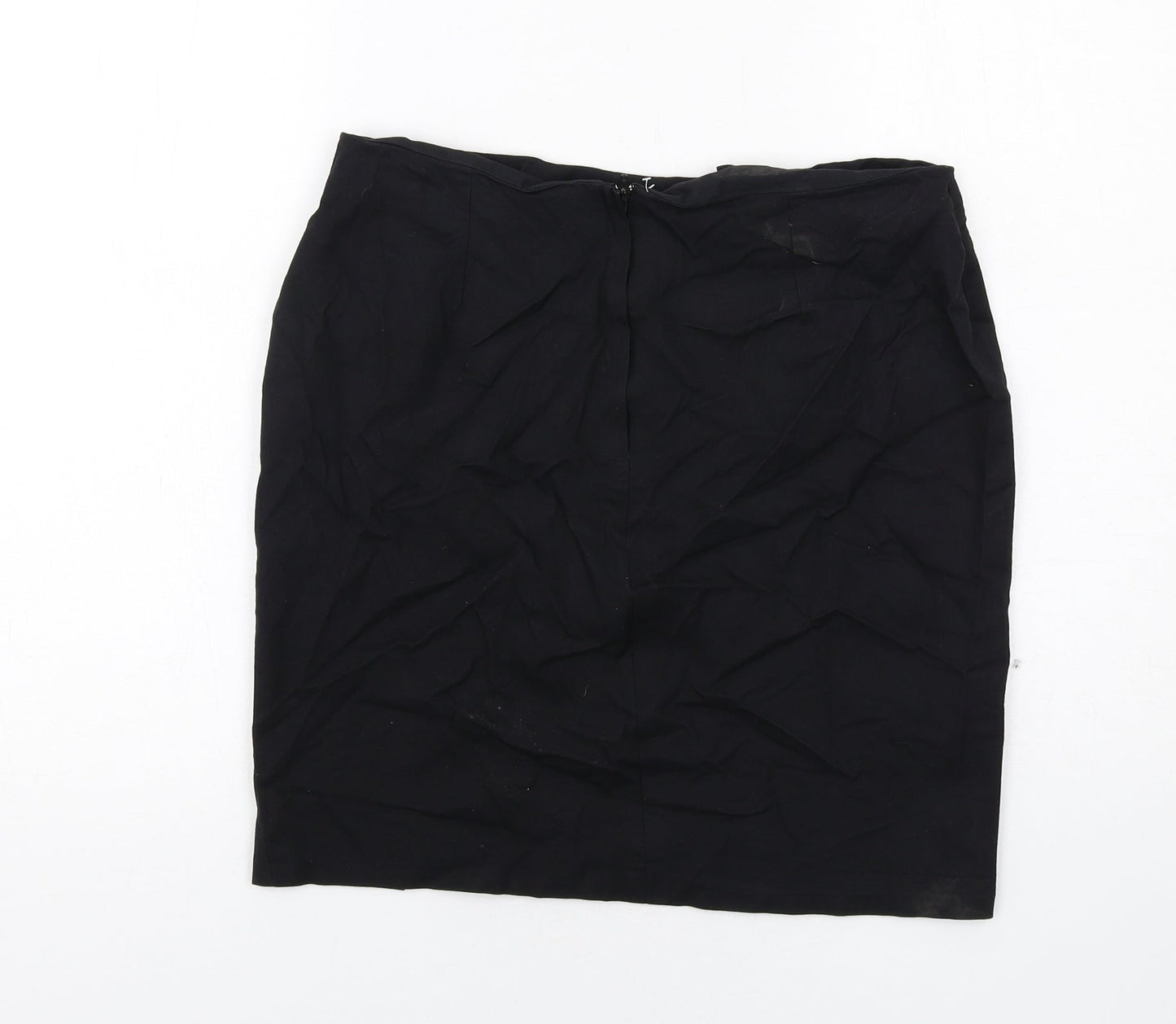 Seven7 Womens Black Viscose A-Line Skirt Size 16 Zip - Flower detail
