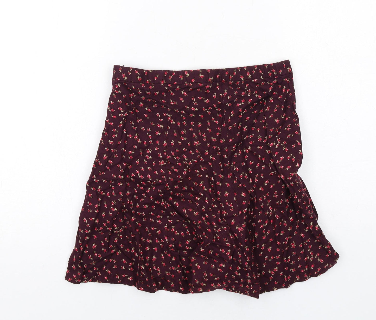 Gap Girls Purple Geometric Cotton A-Line Skirt Size 14 Years Regular Zip