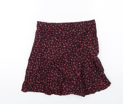 Gap Girls Purple Geometric Cotton A-Line Skirt Size 14 Years Regular Zip