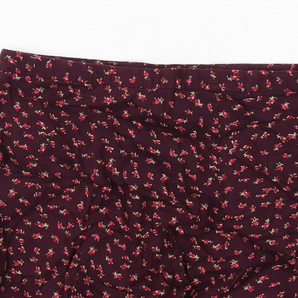 Gap Girls Purple Geometric Cotton A-Line Skirt Size 14 Years Regular Zip