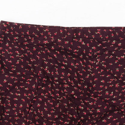 Gap Girls Purple Geometric Cotton A-Line Skirt Size 14 Years Regular Zip
