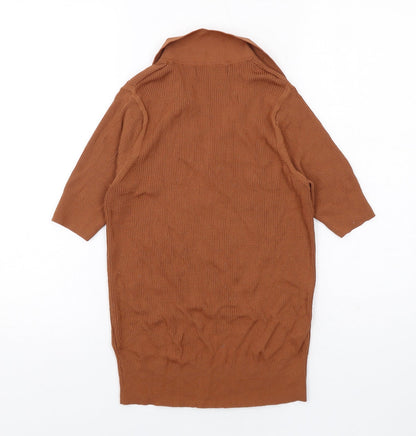 Womens UK Size 10 Marks and Spencer Brown Basic Blouse