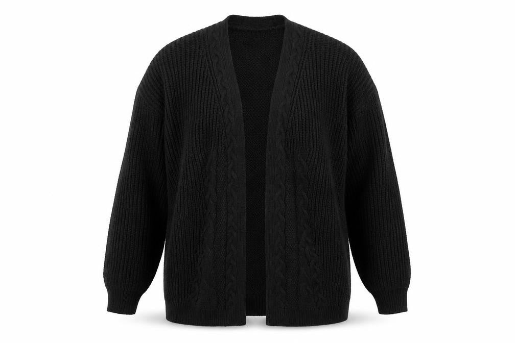 Lipsy Womens Black V-Neck Acrylic Cardigan Jumper Size 10
