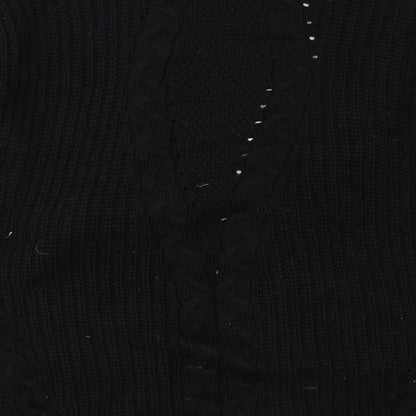 Lipsy Womens Black V-Neck Acrylic Cardigan Jumper Size 10