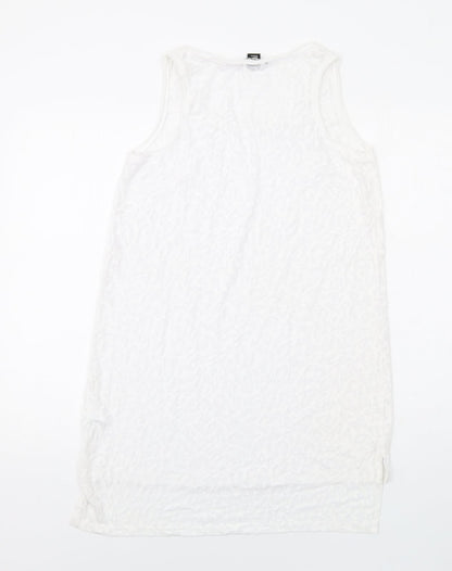 H&M Womens White Polyester Tank Dress Size S Round Neck Pullover