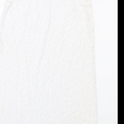 H&M Womens White Polyester Tank Dress Size S Round Neck Pullover