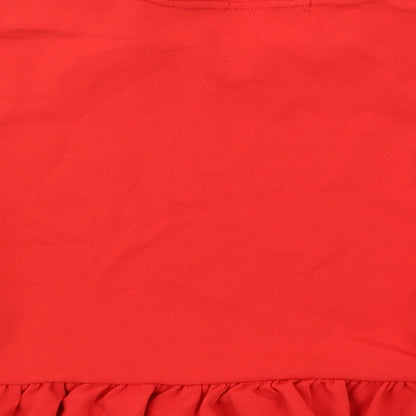 Womens UK Size 14 Cameo Rose Red Cropped T-Shirt