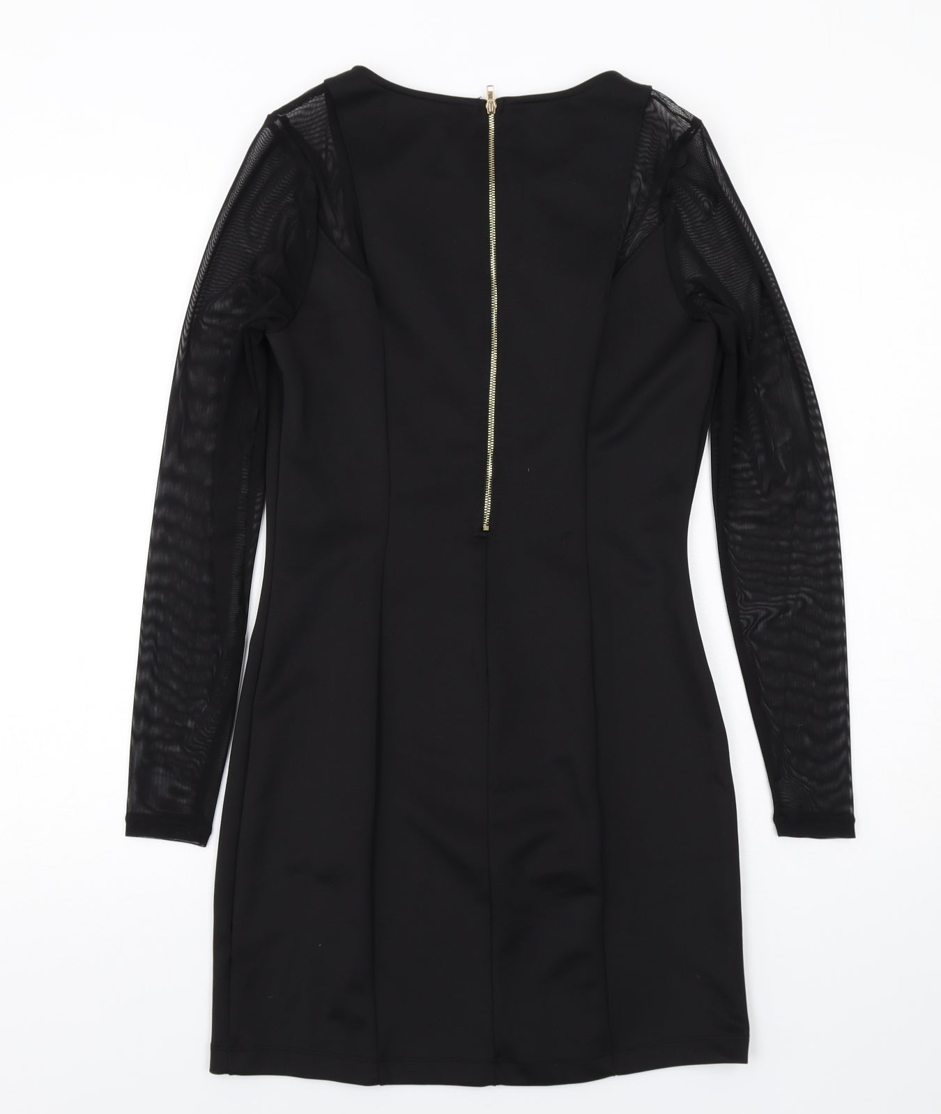 Level Eight Womens Black Polyester Shift Size M Round Neck Zip - Lace Sleeve Detail