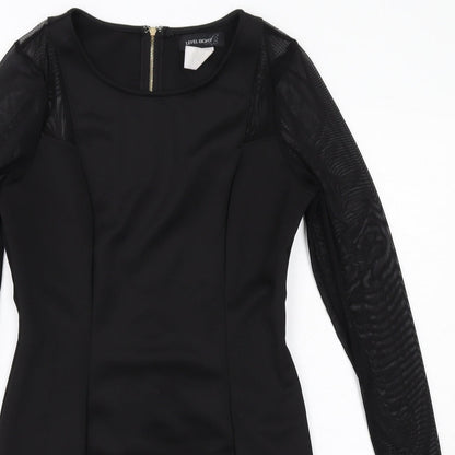 Level Eight Womens Black Polyester Shift Size M Round Neck Zip - Lace Sleeve Detail